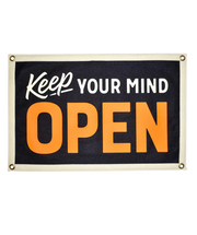 Keep Your Mind Open Camp Flag