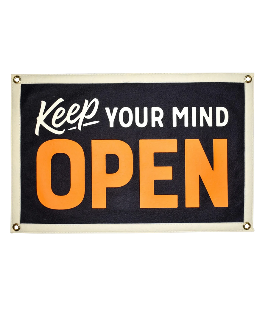 Keep Your Mind Open Camp Flag