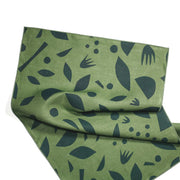 Linen Tea Towel in Forest Green - handprinted in the USA