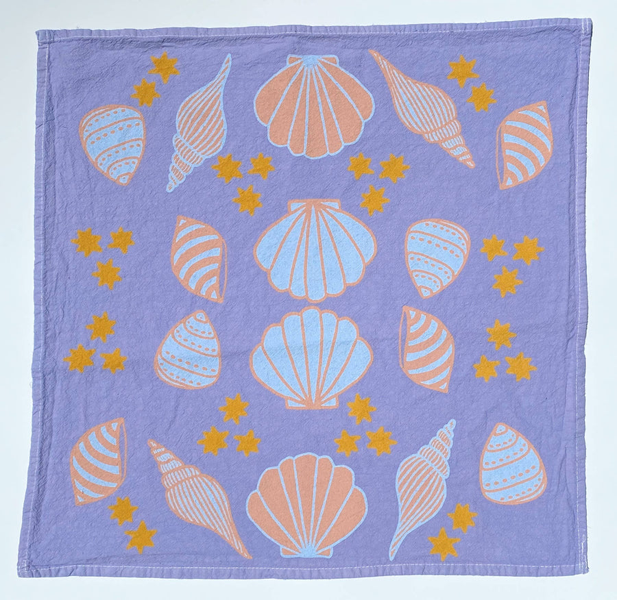 Magic Seashells Purple 20" Tea Towel - 100% Cotton