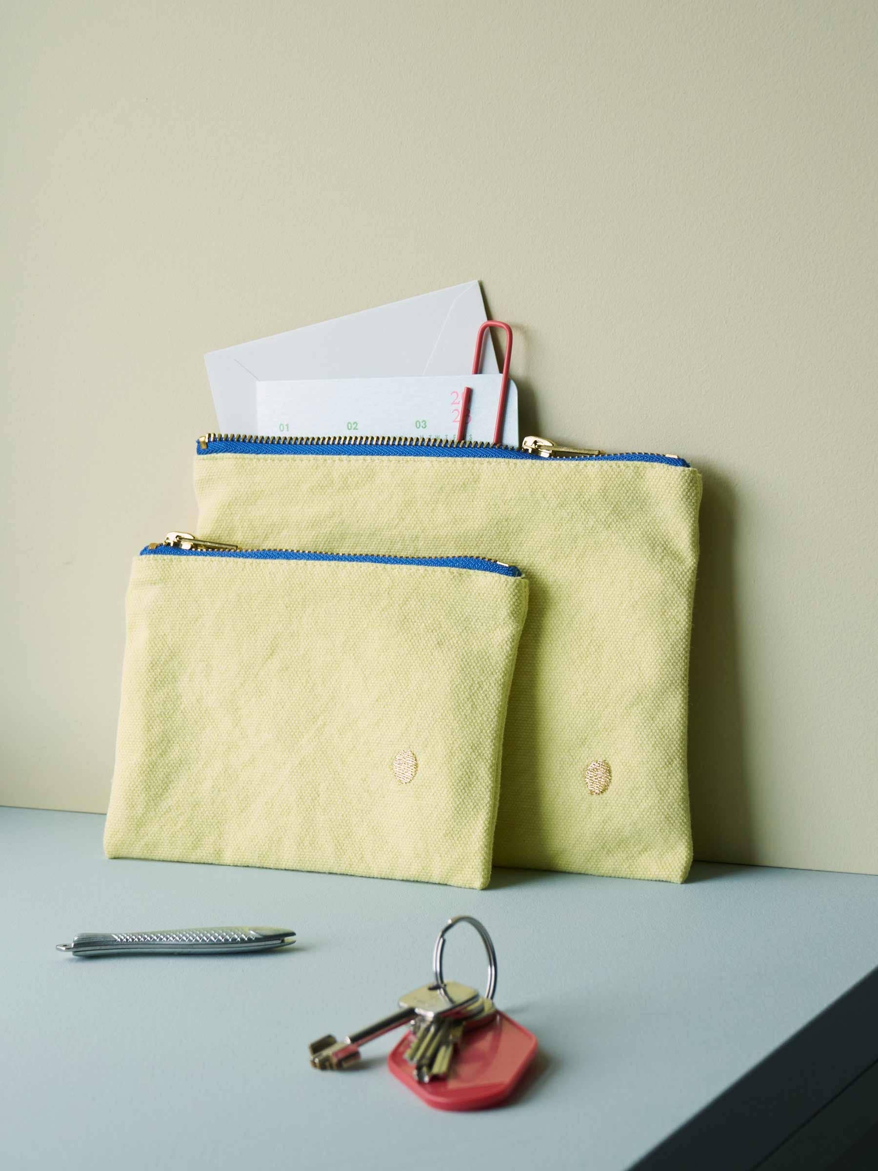 Summer yellow zipper pouch