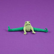 Yoga Frog Dog Toy - Hand Crochet - Organic Cotton and Natural Dyes - Fair Trade Made