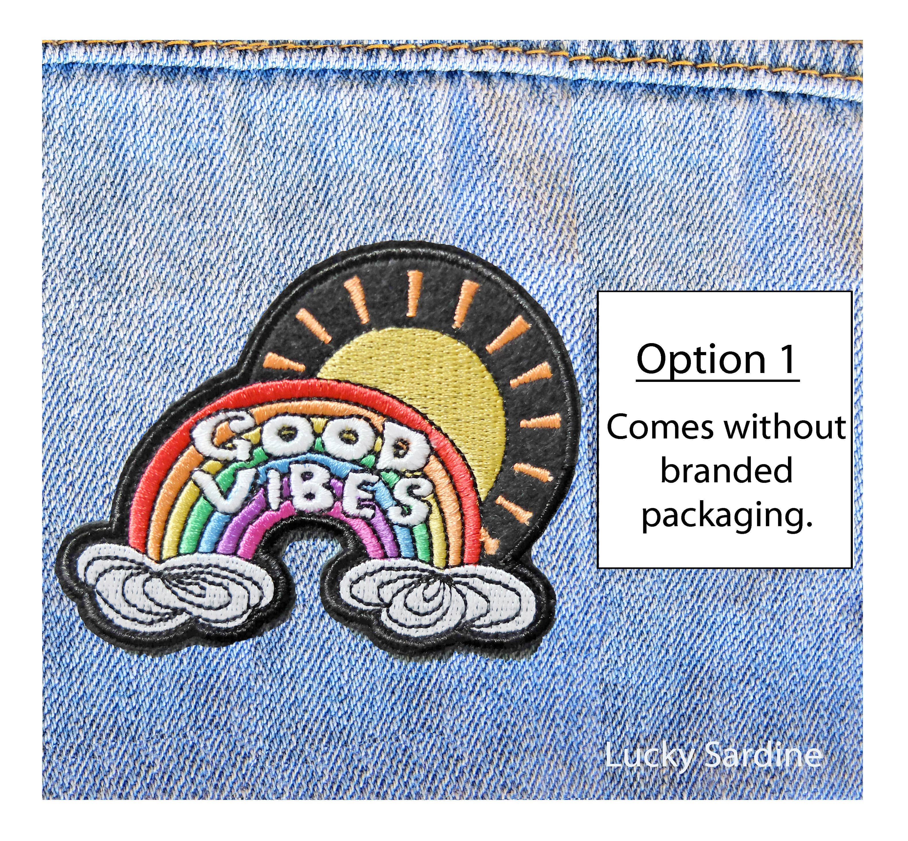 GOOD VIBES, Sunshine Rainbow Embroidered Patch