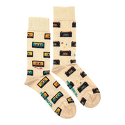 Fun Men's Socks | Cassette & Boom Box | Mismatched | Eco