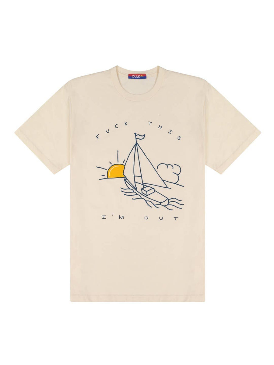 Sailboat Unisex Tee Natural