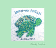 Sea Turtle, Good Vibes Embroidered Patch