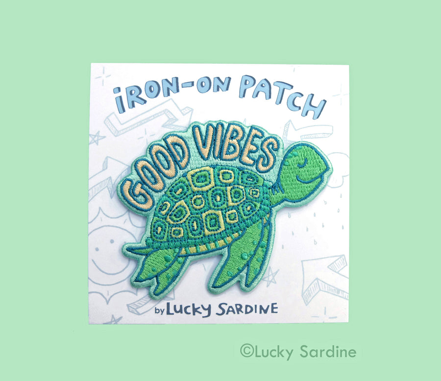 Sea Turtle, Good Vibes Embroidered Patch