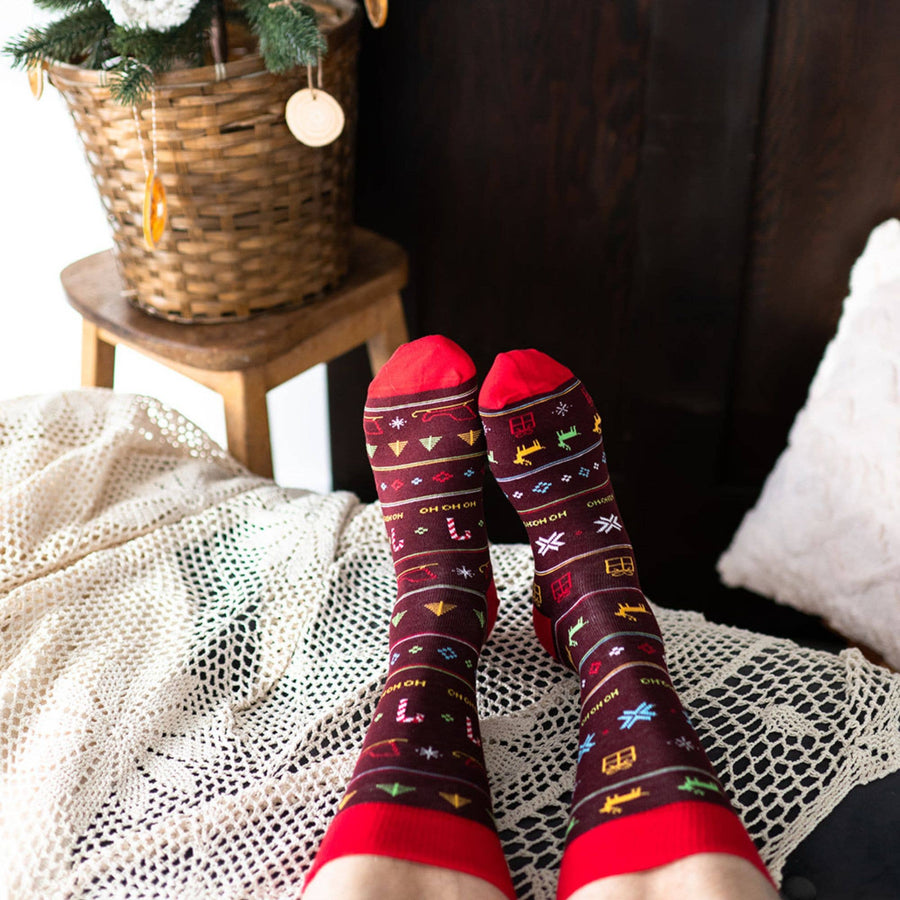 Men's Ugly Christmas Socks | Sleigh Ride | Holiday Themed