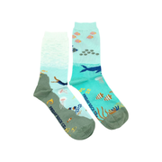 Women's Socks | Underwater Scene | Ocean | Mismatched | Eco