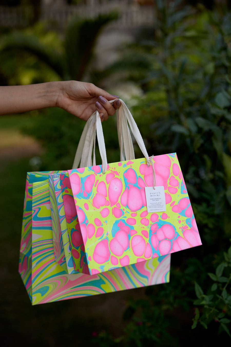 Large Hand Marbled Gift Bags