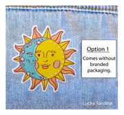 Sun & Moon, Celestial Sun, Cosmic Embroidered Patch