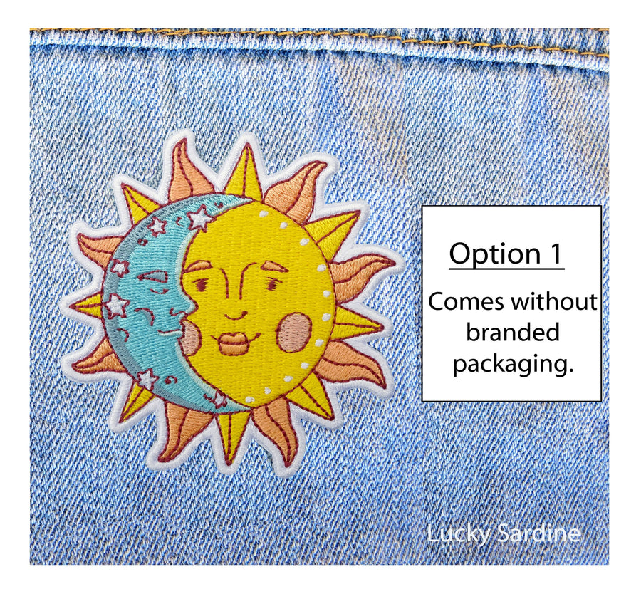 Sun & Moon, Celestial Sun, Cosmic Embroidered Patch