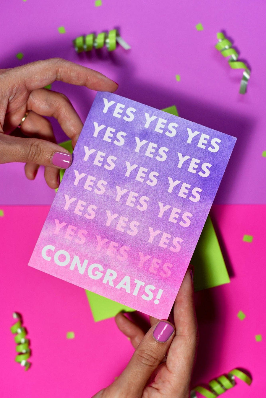 YES YES YES ... Congrats! - Risograph Greeting Card