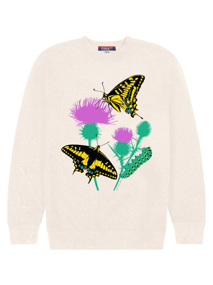 Butterfly Garden Crewneck Sweatshirt Cream