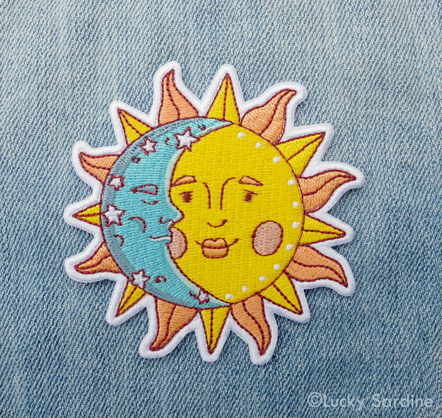 Sun & Moon, Celestial Sun, Cosmic Embroidered Patch