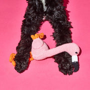 Flamingo Dog Toy - 100% Organic Cotton & Natural Dyes - Fair-Trade Handmade Crochet Flamingo Dog Toy