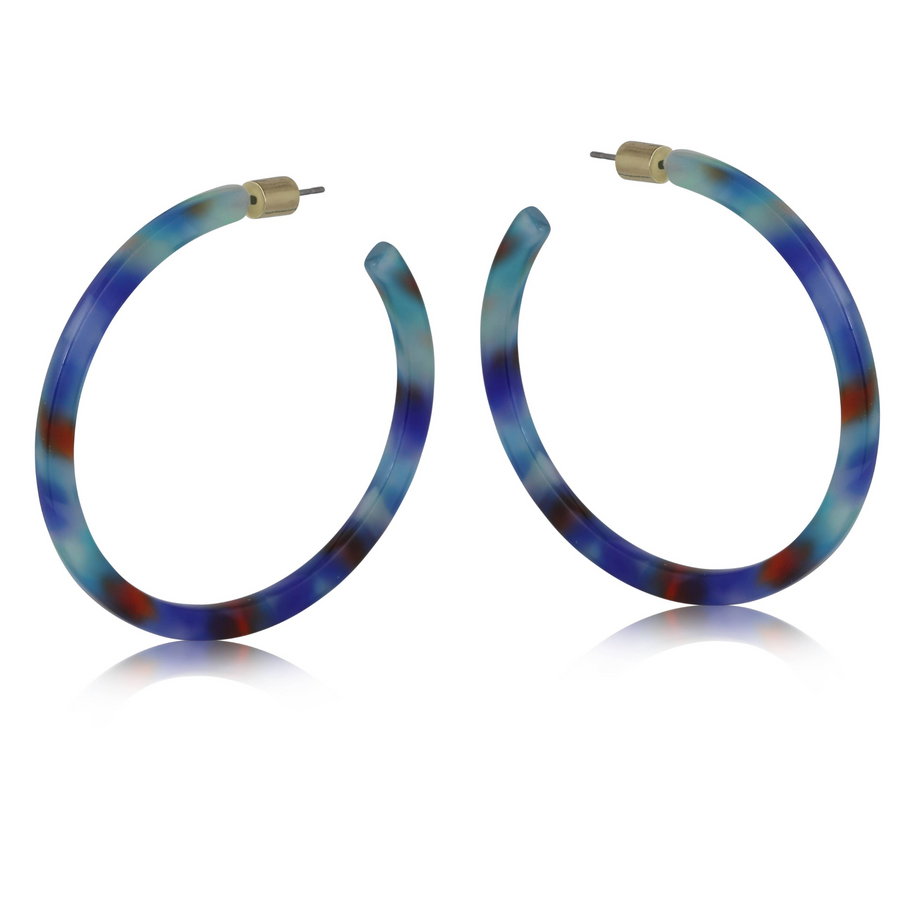 Large Recycled Resin Statement Hoop Earrings