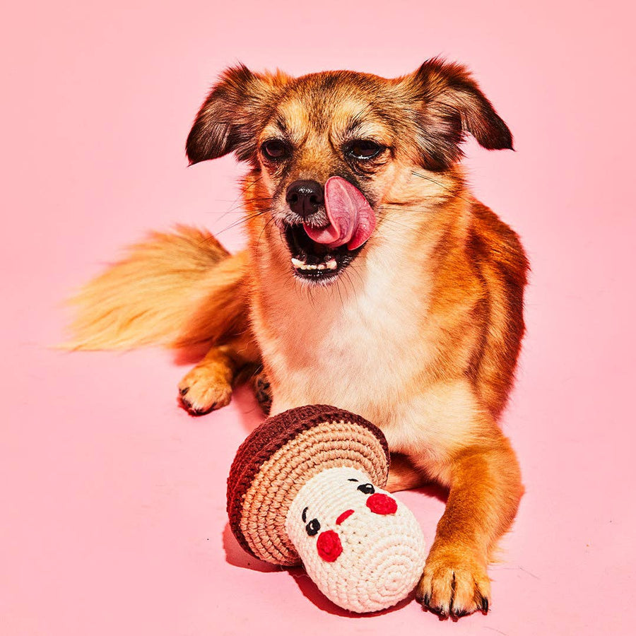 Mushroom Dog Toy - 100% Cotton Crochet - Eco Friendly - Fair Trade