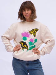 Butterfly Garden Crewneck Sweatshirt Cream