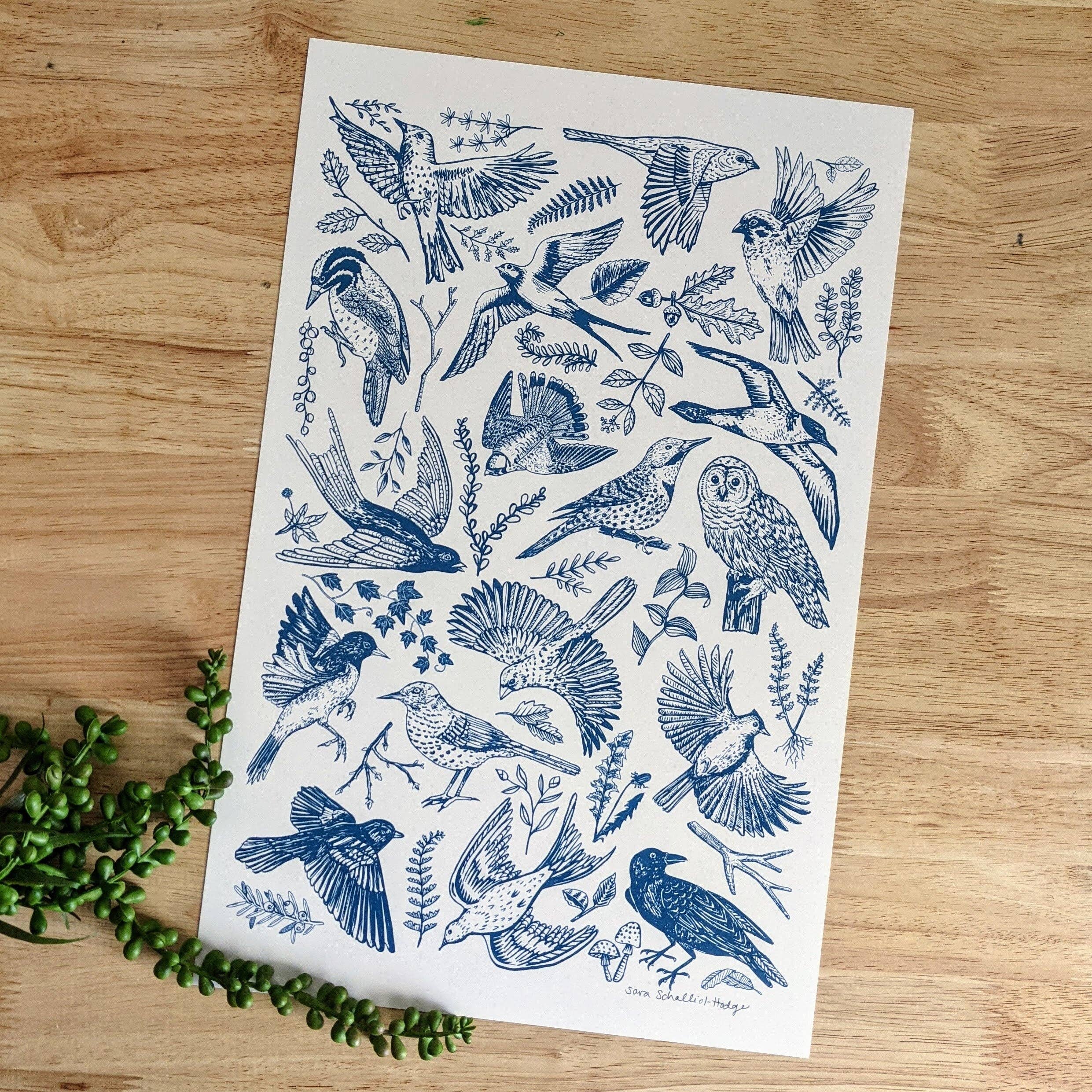 Art print | blue birds