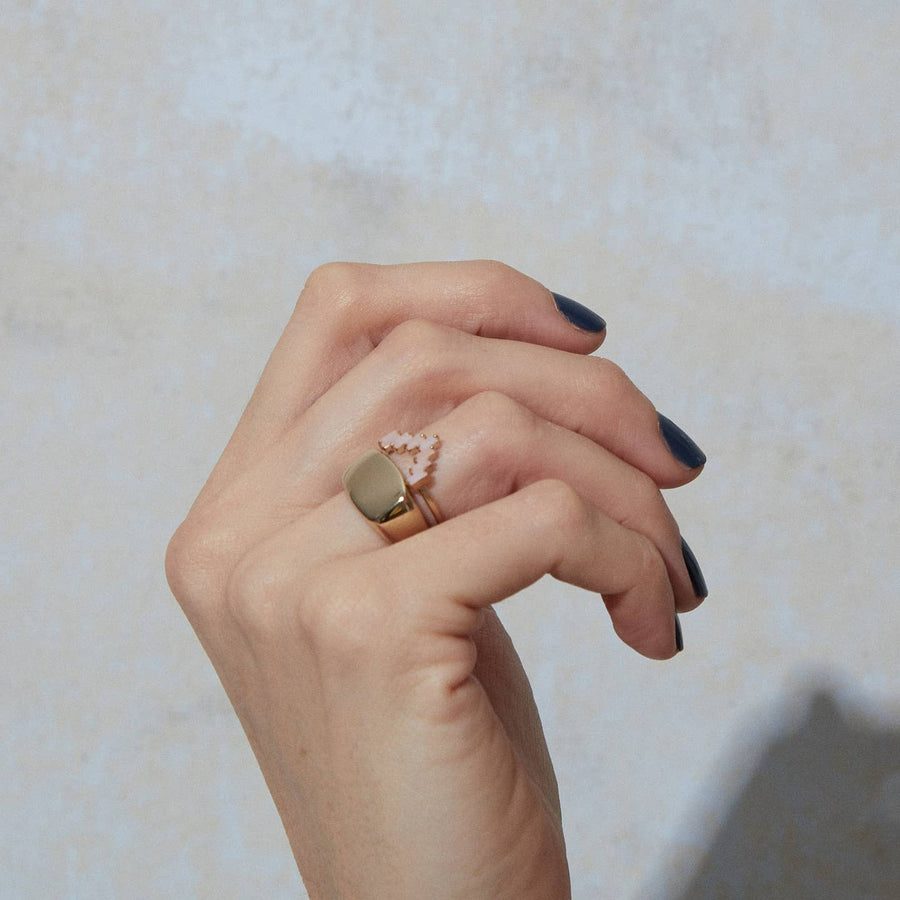 Chevron Gemstone Ring