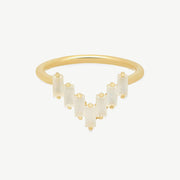 Chevron Gemstone Ring