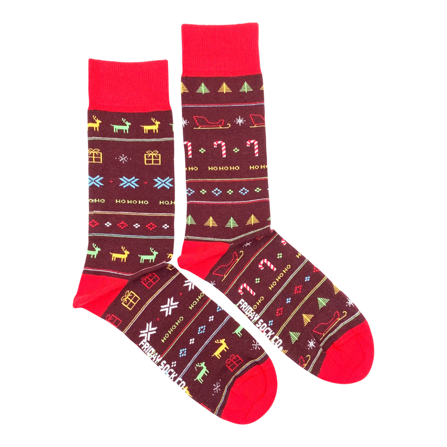 Men's Ugly Christmas Socks | Sleigh Ride | Holiday Themed