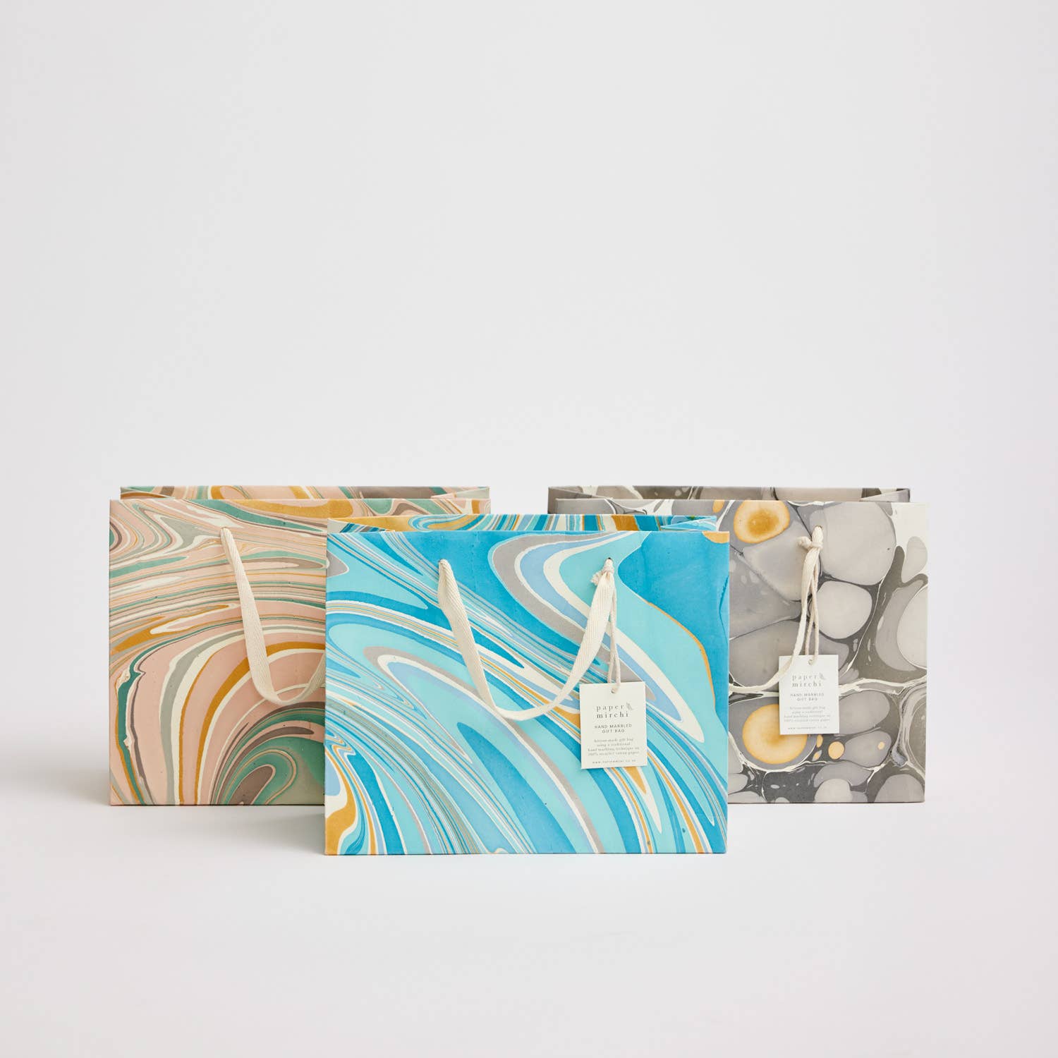 Hand Marbled Gift Bags (Medium) - Luxe