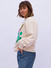 Butterfly Garden Crewneck Sweatshirt Cream