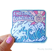 Chasing Sunshine, Ocean Sunset Waves Embroidered Patch