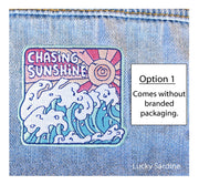 Chasing Sunshine, Ocean Sunset Waves Embroidered Patch