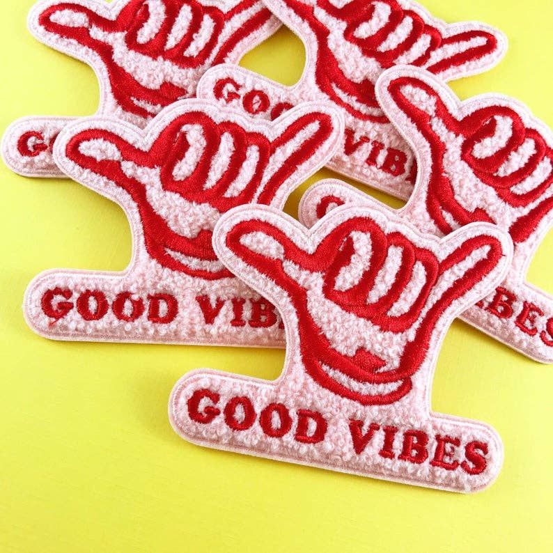 Good Vibes Iron On Chenille Patch