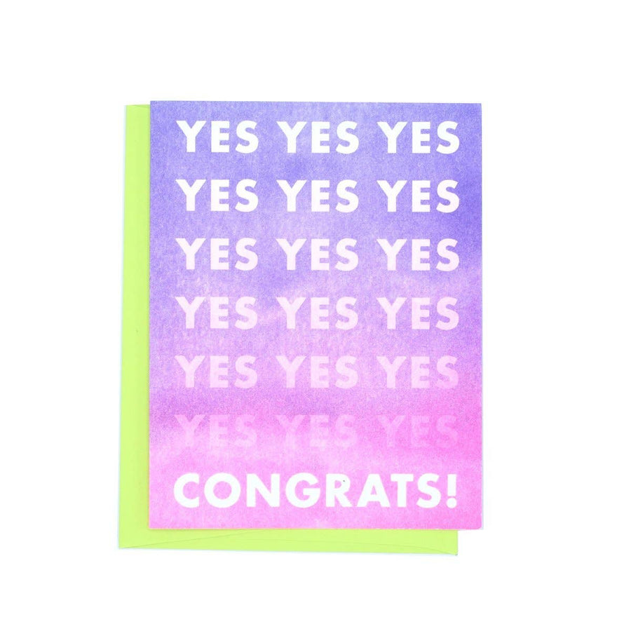 YES YES YES ... Congrats! - Risograph Greeting Card