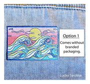 Ocean Waves, Ocean Sunset Embroidered Patch