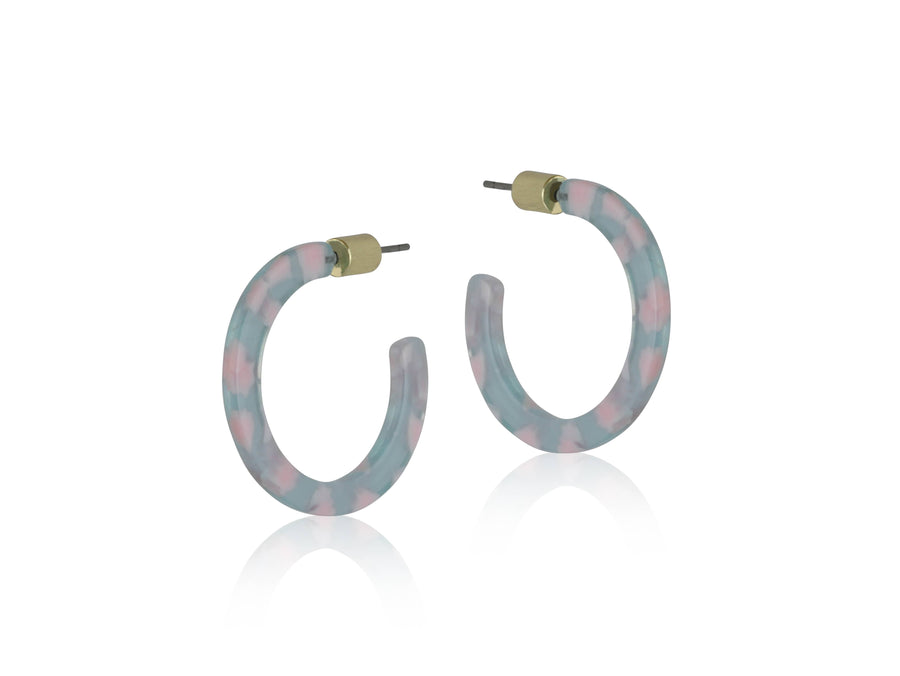 Pastel small resin hoop earrings