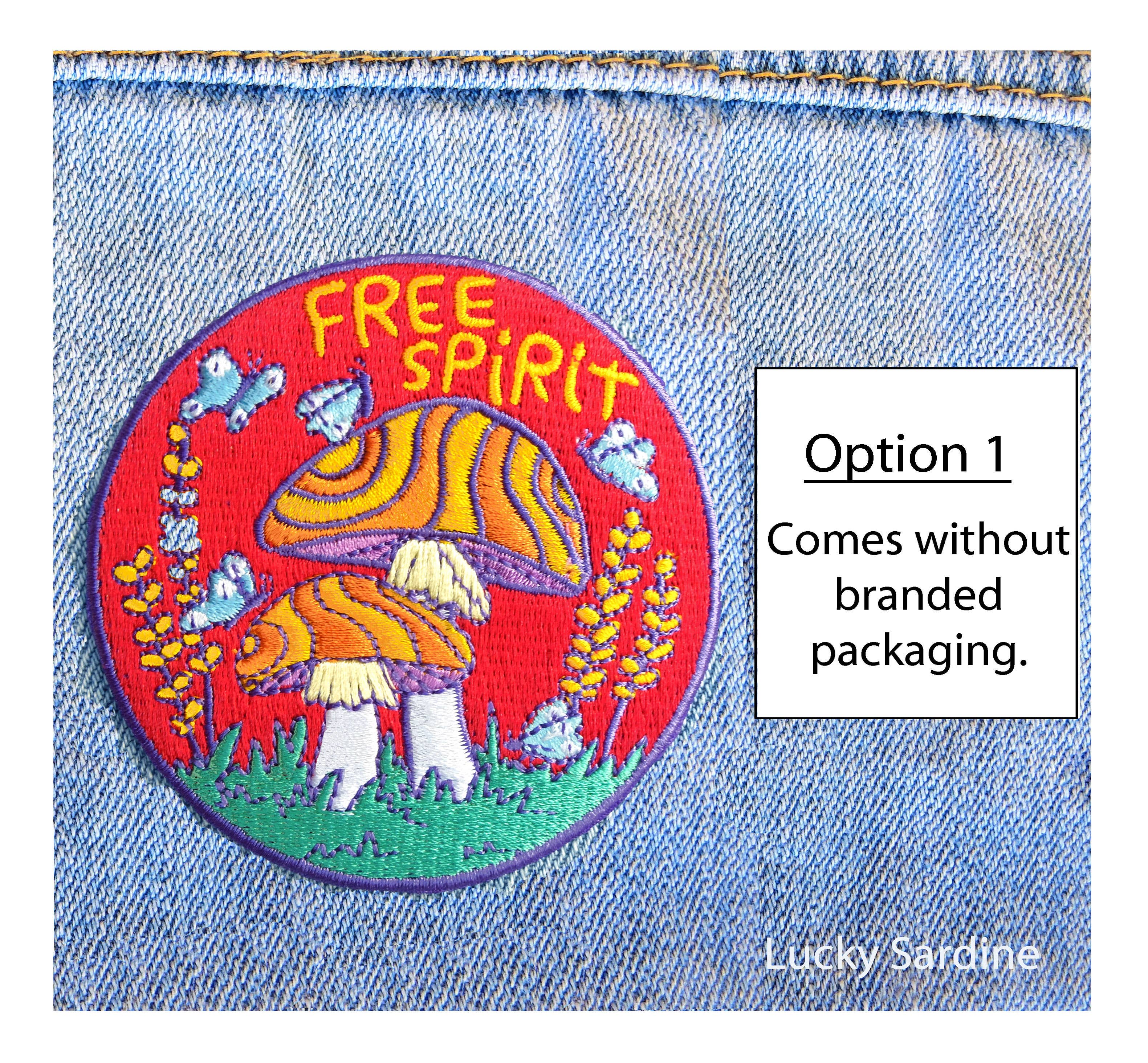 Free Spirit, Mushroom, Hippie Embroidered Patch