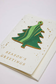 Keepsake Marble Ornament Greeting Card - Tree Emerald