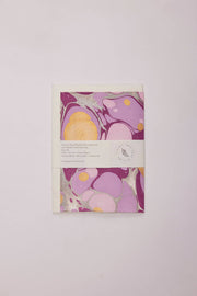 Hand Marbled Greeting Card - Stone Orchid