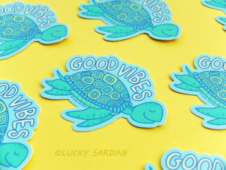 Sea Turtle Good Vibes Vinyl Sticker