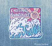 Chasing Sunshine, Ocean Sunset Waves Embroidered Patch