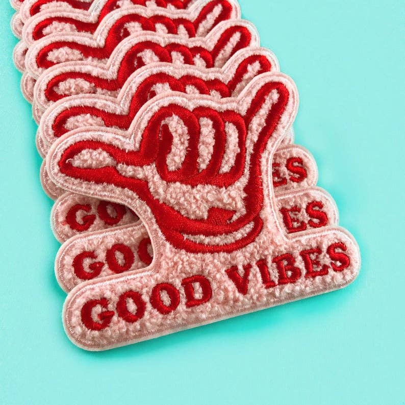 Good Vibes Iron On Chenille Patch