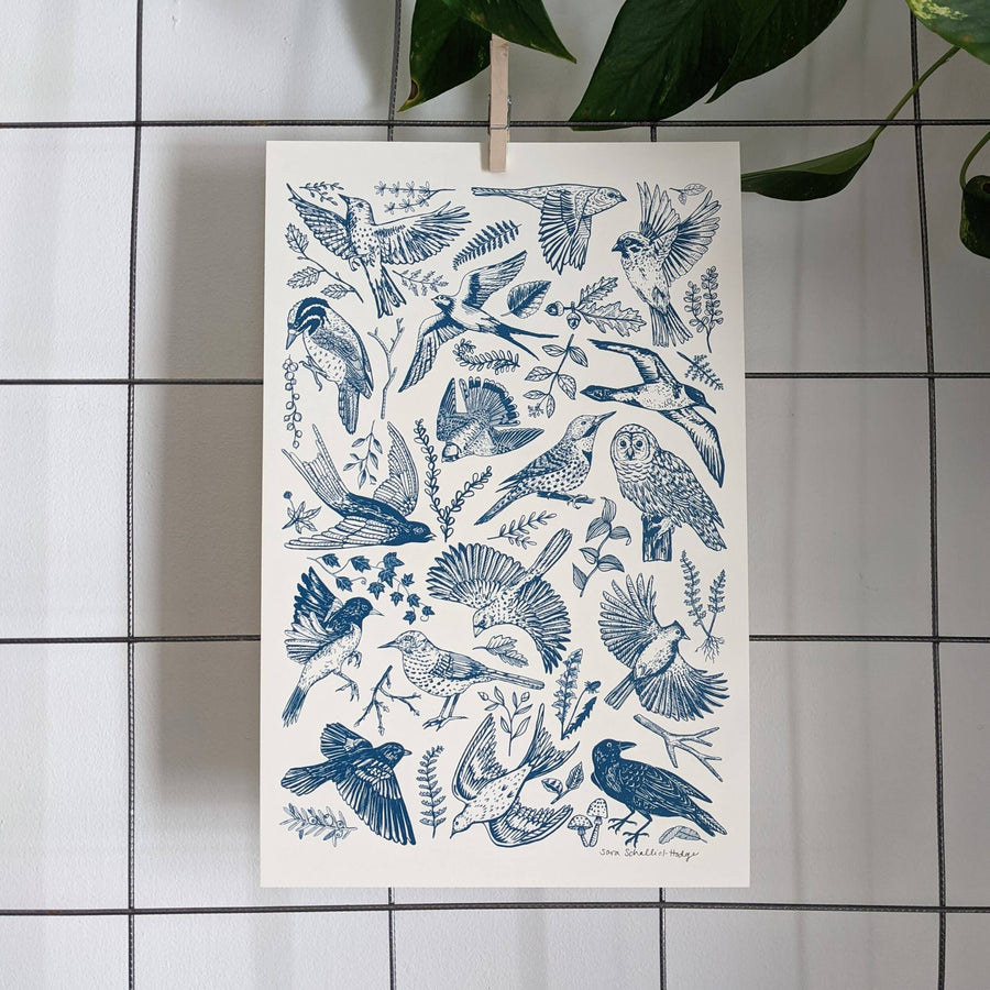 Art print | blue birds