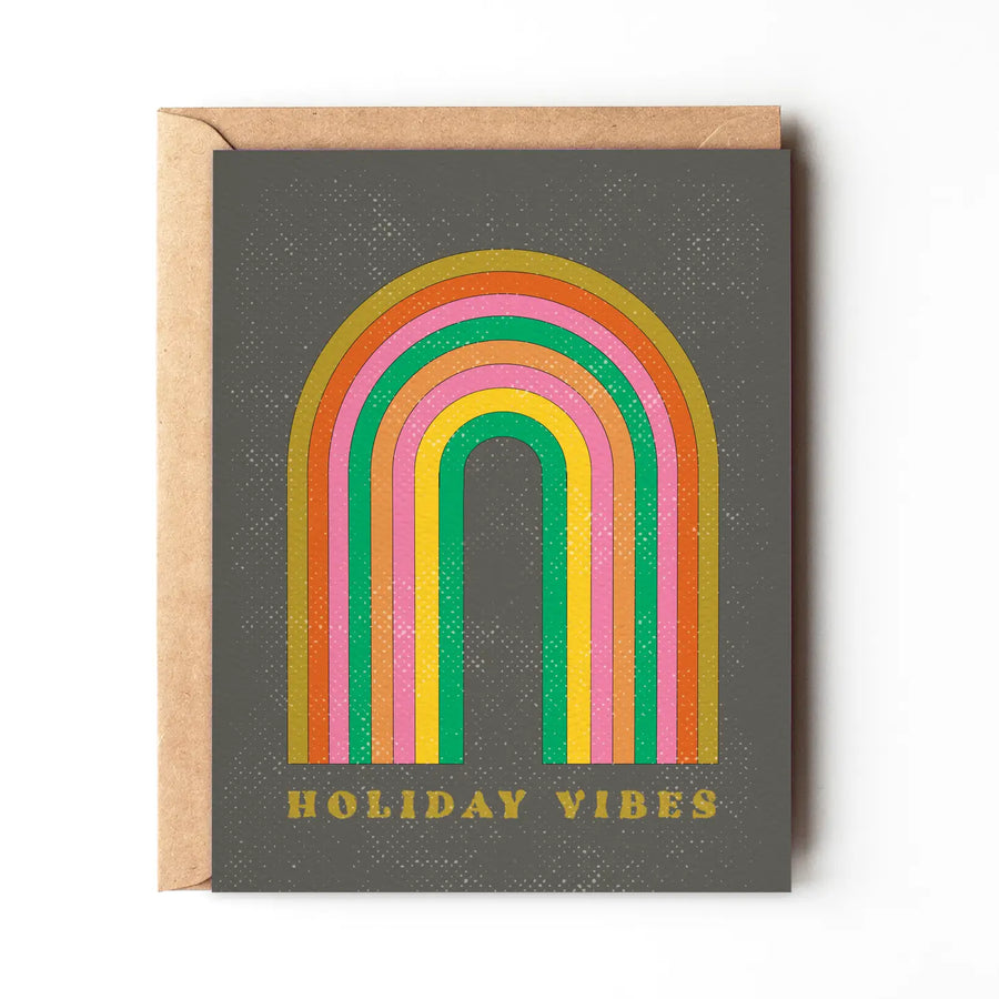 Holiday Vibes - Rainbow Christmas card