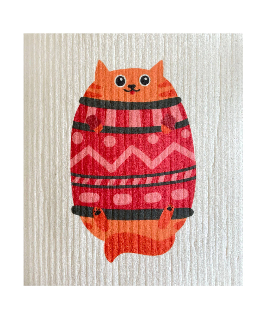 Sweater Cat Swedish Dishcloth