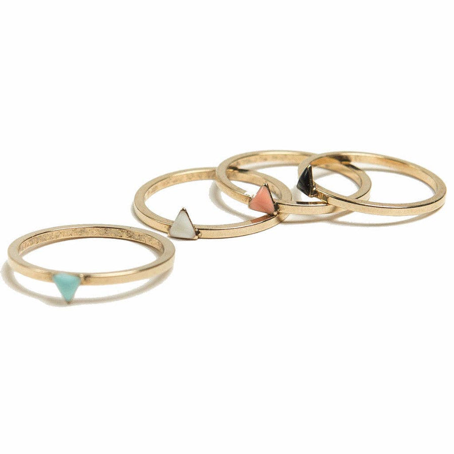 Enamel Triangle Stacking Ring: 6 / Coral