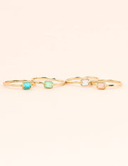 Far Out Ring - recycled sterling, recycled gold, Chrysoprase, Moonstone, Chalcedony