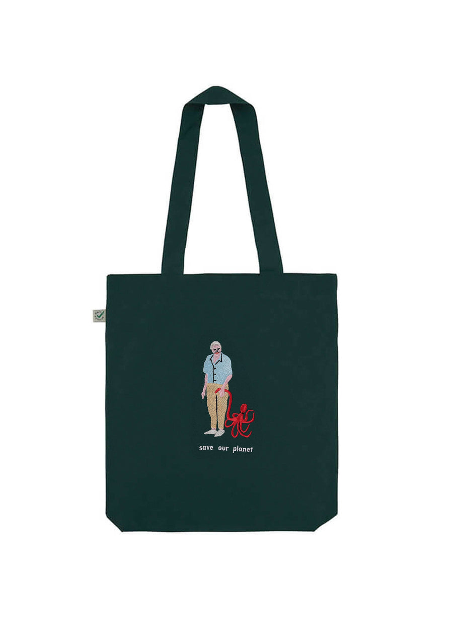 David Attenborough Save Our Planet Embroidered Tote Bag