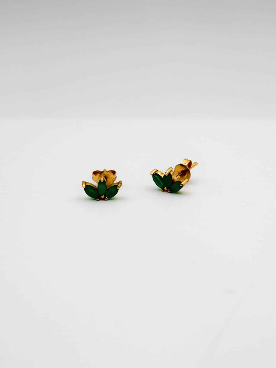 Marquise earrings: Green Onyx