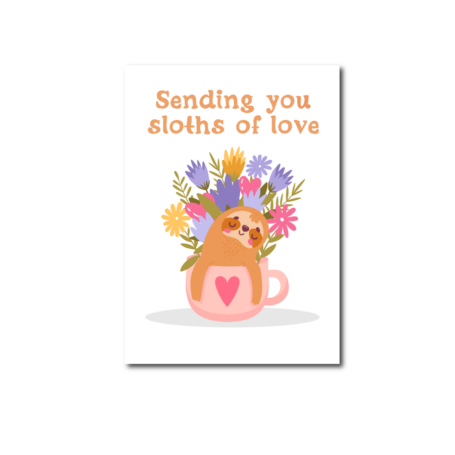 Postcard sloths of love