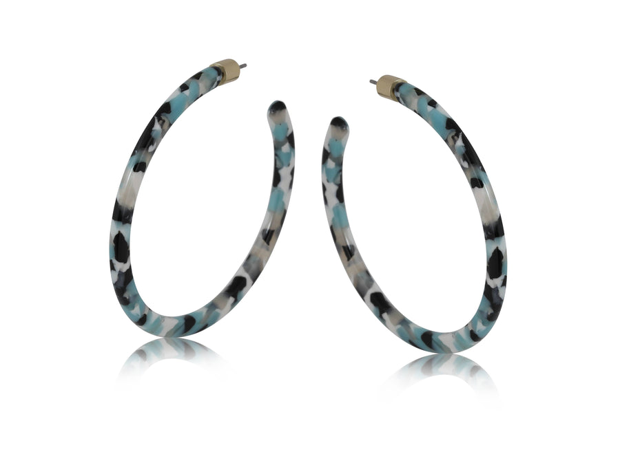 Upcycled resin hoop earrings